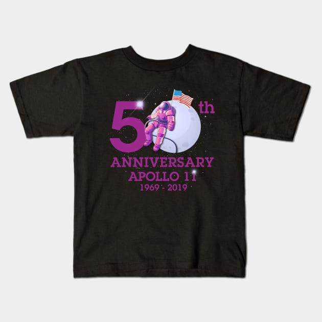 Apollo11 Moon Landing 50th Anniversary 3 Kids T-Shirt by opippi